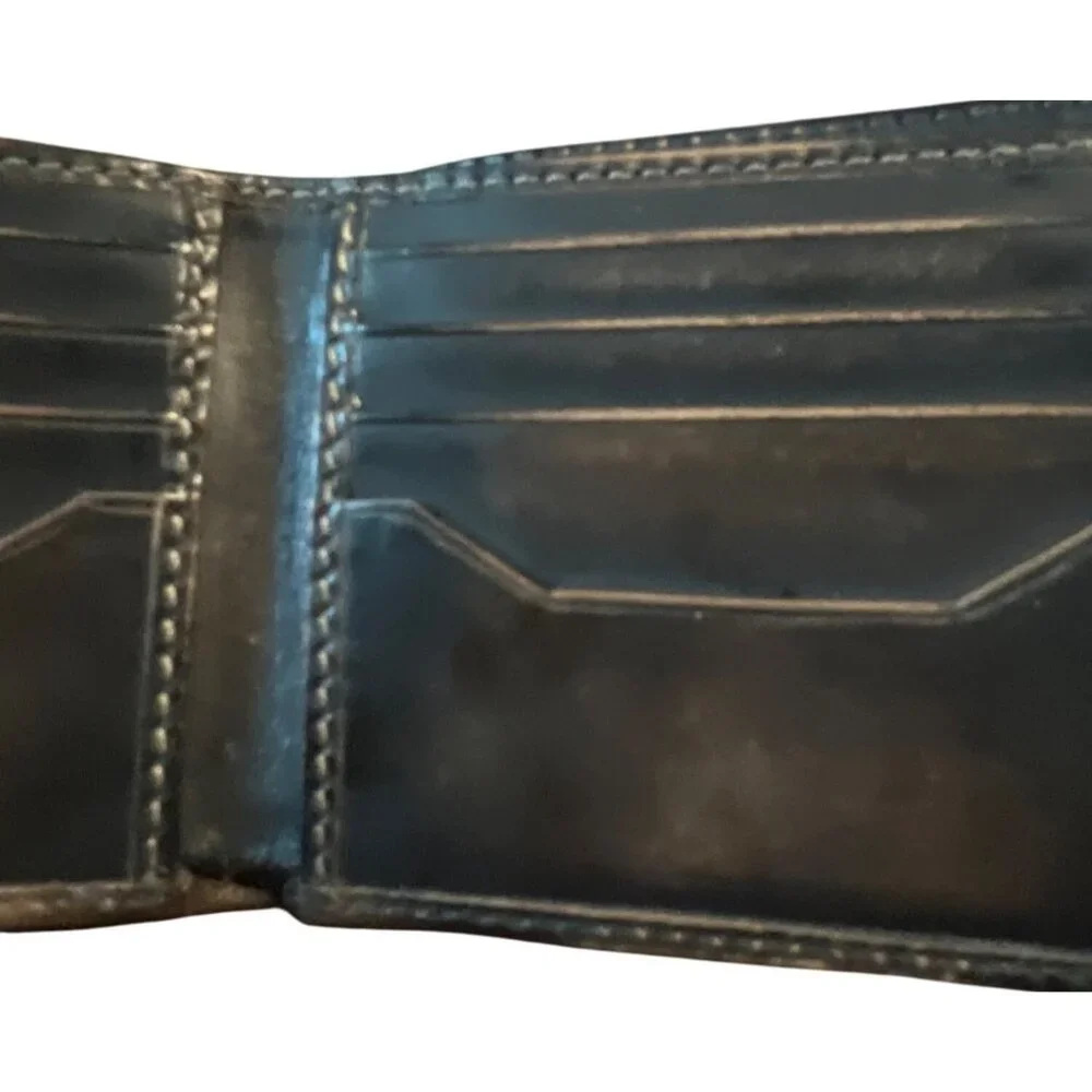 House Of Jack Mens‎ Bifold Leather Wallet Embossed Soccer Ball Design